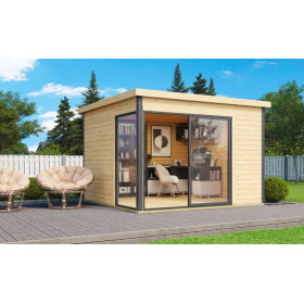 Abri de jardin en bois LASITA Domeo 1 – 8,48 m² – 44 mm – Finition Naturelle