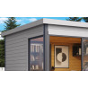 Abri de jardin en bois LASITA Domeo 1 – 8,48 m² – 44 mm – Gris Clair