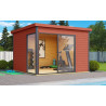 Abri de jardin en bois LASITA Domeo 1 – 8,48 m² – 44 mm – Rouge Suédois