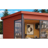 Abri de jardin en bois LASITA Domeo 1 – 8,48 m² – 44 mm – Rouge Suédois
