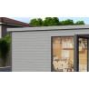 Abri de jardin en bois LASITA Domeo 2 – 14,30 m² – 44 mm – Gris Clair