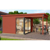 Abri de jardin en bois LASITA Domeo 2 – 14,30 m² – 44 mm – Rouge Suédois