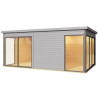 Abri de jardin en bois LASITA Domeo 3 – 15,67 m² – 44 mm – Gris Clair