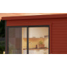 Abri de jardin en bois LASITA Domeo 3 – 15,67 m² – 44 mm – Rouge Suédois