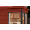 Abri de jardin en bois LASITA Domeo 3 – 15,67 m² – 44 mm – Rouge Suédois
