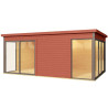 Abri de jardin en bois LASITA Domeo 3 – 15,67 m² – 44 mm – Rouge Suédois