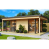 Abri de jardin en bois LASITA Domeo 3 Loggia – 22,80 m² – 44 mm – Finition Naturelle