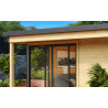 Abri de jardin en bois LASITA Domeo 3 Loggia – 22,80 m² – 44 mm – Finition Naturelle