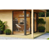 Abri de jardin en bois LASITA Domeo 3 Loggia – 22,80 m² – 44 mm – Finition Naturelle