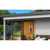 Abri de jardin en bois LASITA Domeo 3 Loggia – 22,80 m² – 44 mm – Gris Clair