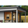 Abri de jardin en bois LASITA Domeo 3 Loggia – 22,80 m² – 44 mm – Gris Clair