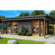 Abri de jardin en bois LASITA Domeo 3 Loggia – 22,80 m² – 44 mm – Gris Anthracite