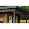 Abri de jardin en bois LASITA Domeo 3 Loggia – 22,80 m² – 44 mm – Gris Anthracite