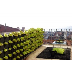 Jardinière murale en polypropylène Mini-Garden 64,6 x 19 x 57 cm noir