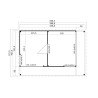 Abri de jardin en bois LASITA Domeo 3 Loggia – 22,80 m² – 44 mm – Finition Naturelle