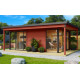 Abri de jardin en bois LASITA Domeo 3 Loggia – 22,80 m² – 44 mm – Rouge Suédois