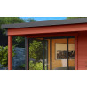 Abri de jardin en bois LASITA Domeo 3 Loggia – 22,80 m² – 44 mm – Rouge Suédois