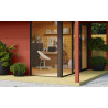 Abri de jardin en bois LASITA Domeo 3 Loggia – 22,80 m² – 44 mm – Rouge Suédois