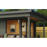 Abri de jardin en bois LASITA Domeo 3 Loggia – 22,80 m² – 44 mm – Gris Vert