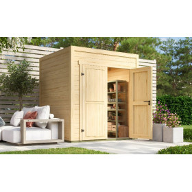 Abri de jardin en bois LASITA FYNN 1 - 3.78m²  (28mm) - Finition NATURELLE