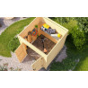 Abri de jardin en bois LASITA FYNN 1 - 3.78m²  (28mm) - Finition NATURELLE