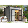 Abri de jardin en bois LASITA FYNN 1 - 3.78 m²  (28mm) - GRIS CLAIR