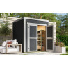 Abri de jardin en bois LASITA FYNN 1 - 3.78 m²  (28mm) - GRIS ANTHRACITE