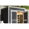 Abri de jardin en bois LASITA FYNN 1 - 3.78 m²  (28mm) - GRIS ANTHRACITE