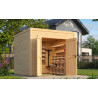 Abri de jardin en bois LASITA FYNN 1,5 - 4.75m²  (28 mm) - Finition NATURELLE.