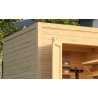Abri de jardin en bois LASITA FYNN 1,5 - 4.75m²  (28 mm) - Finition NATURELLE.
