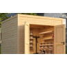 Abri de jardin en bois LASITA FYNN 1,5 - 4.75m²  (28 mm) - Finition NATURELLE.
