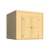 Abri de jardin en bois LASITA FYNN 1,5 - 4.75m²  (28 mm) - Finition NATURELLE.