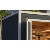 Abri de jardin en bois LASITA FYNN 1,5 - 4.75m²  (28 mm) - GRIS ANTHRACITE.