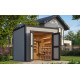 Abri de jardin en bois LASITA FYNN 1,5 - 4.75m²  (28 mm) - GRIS CLAIR.