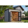 Abri de jardin en bois LASITA FYNN 1,5 - 4.75m²  (28 mm) - GRIS CLAIR.