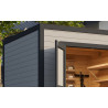 Abri de jardin en bois LASITA FYNN 1,5 - 4.75m²  (28 mm) - GRIS CLAIR.