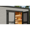 Abri de jardin en bois LASITA FYNN 3 - 8,67 m² (28 mm) GRIS CLAIR