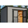 Abri de jardin en bois LASITA FYNN 3 - 8,67 m² (28 mm) GRIS CLAIR