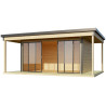 Abri de jardin en bois LASITA Domeo 4 Loggia – 22,38 m² – 44 mm – Finition Naturelle