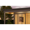Abri de jardin en bois LASITA Domeo 4 Loggia – 22,38 m² – 44 mm –Gris Clair