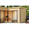 Abri de jardin en bois LASITA Domeo 6 – 17,90 m² – 44 mm – Finition Naturelle