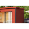 Abri de jardin en bois LASITA Domeo 6 – 17,90 m² – 44 mm – Rouge Suédois