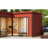 Abri de jardin en bois LASITA Domeo 6 – 17,90 m² – 44 mm – Rouge Suédois