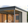 Abri de jardin en bois LASITA Domeo 6 Loggia – 23,82 m² – 44 mm – Gris Clair