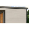 Abri de jardin en bois LASITA Domeo 6 Loggia – 23,82 m² – 44 mm – Gris Clair