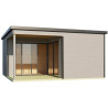 Abri de jardin en bois LASITA Domeo 6 Loggia – 23,82 m² – 44 mm – Gris Clair