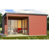 Abri de jardin en bois LASITA Domeo 6 Loggia – 23,82 m² – 44 mm – Rouge Suédois