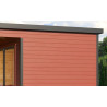 Abri de jardin en bois LASITA Domeo 6 Loggia – 23,82 m² – 44 mm – Rouge Suédois