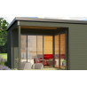 Abri de jardin en bois LASITA Domeo 6 Loggia – 23,82 m² – 44 mm – Gris Vert