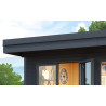 Abri de jardin en bois LASITA Domeo 7 – 11,39 m² – 44 mm – Gris Anthracite